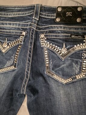 Miss Me Women's Embellished Dark Blue Skinny Jeans 29